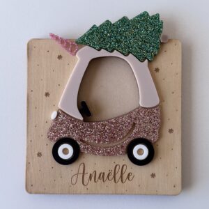 Cadre voiture Licorne de Noël